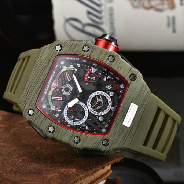 

2020 new fashion men's sports watch rm brand watches men luxury design chronograph royal oak wristwatches gifts relojes, Slivery;brown