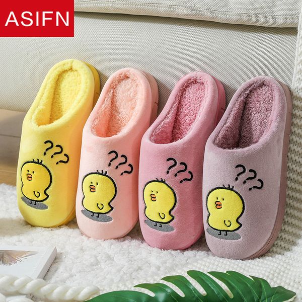 

asifn winter fur women home slippers cute duckling designer warm faux fur ladies slides indoor bedroom flats men furry slippers, Black