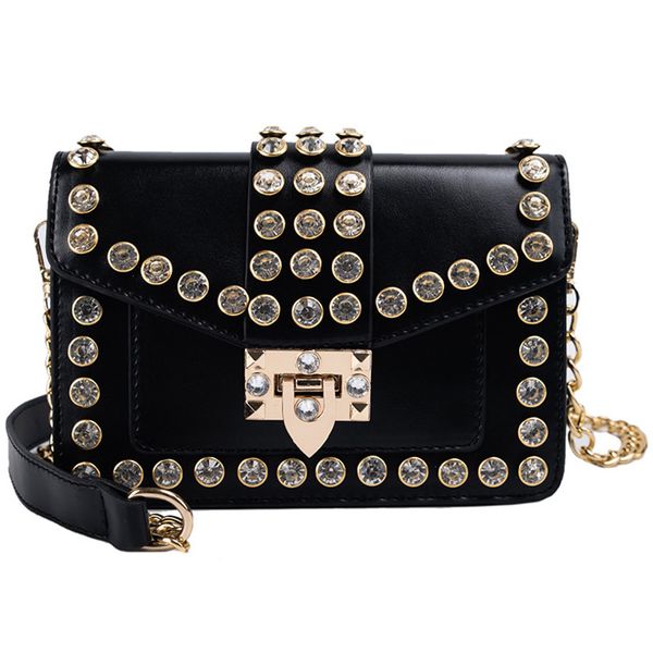 

european fashion diamond square bag 2020 new pu leather women's designer handbag shoulder messenger bag