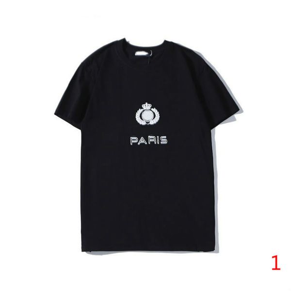

2020 paris spring summer autumn men's t shirt fashion street casual tshirts cool boy style tees black and white colors wholesale, White;black