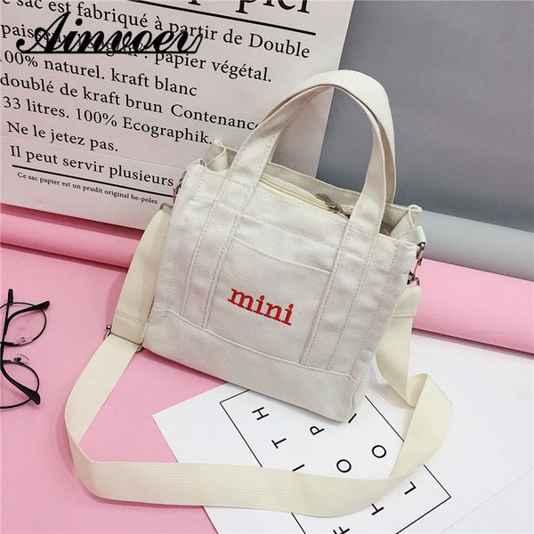 

ainvoev мини сплошного цвета женщины мешок ткани нового холст диагональных женщины сумка мода корейский случайный стиль одно плеча