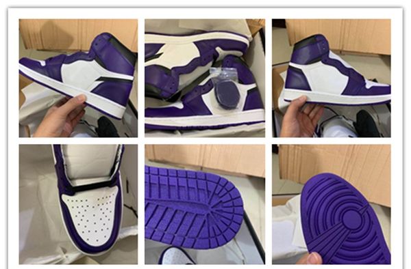 

2020 expectation a & j high 1 og "white court purple" 1st generation classic classic high-wild culture basketball shoes 555088