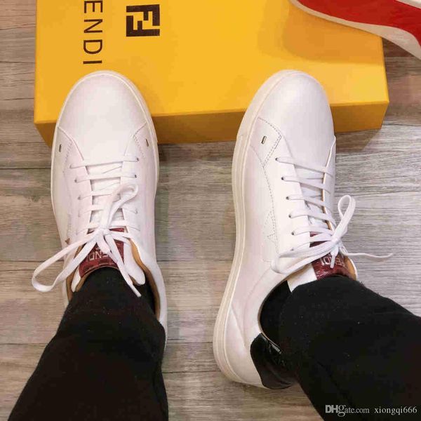 

2020 new men's casual platform shoes, comfortable wild sports shoes, high-quality luxury designer, Red;white