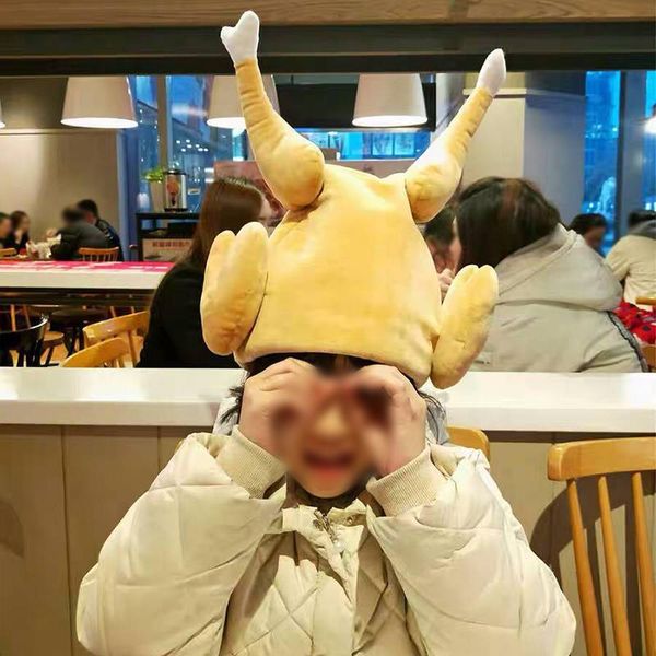

new electric dance roast turkey party thanksgiving day holiday costume chicken hat cosplay cap novelty funny turkey hat
