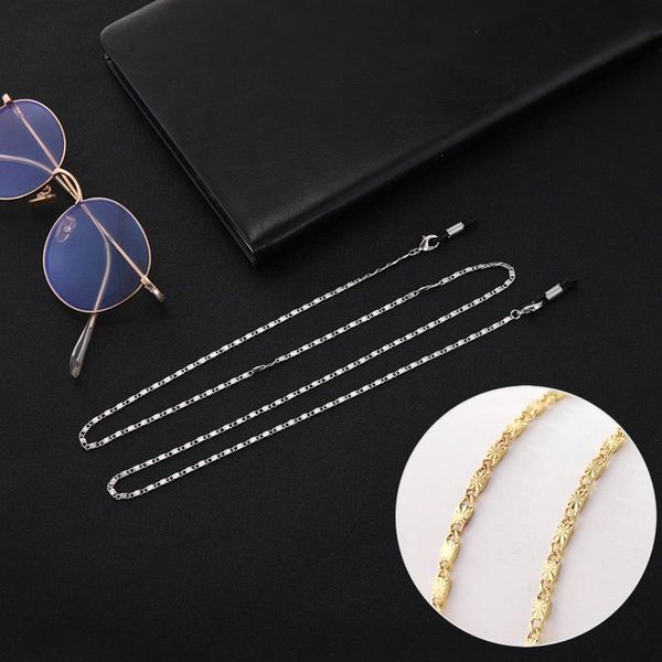 

likgreat golden metal embossing glasses chain cord sunglasses strap eyewear accessories eyeglasses chain charms neck holder, Silver