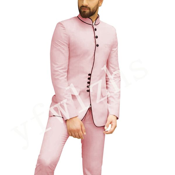 

popular handsome groomsmen mandarin lapel groom tuxedos men suits wedding/prom man blazer ( jacket+pantst) y126, Black;gray