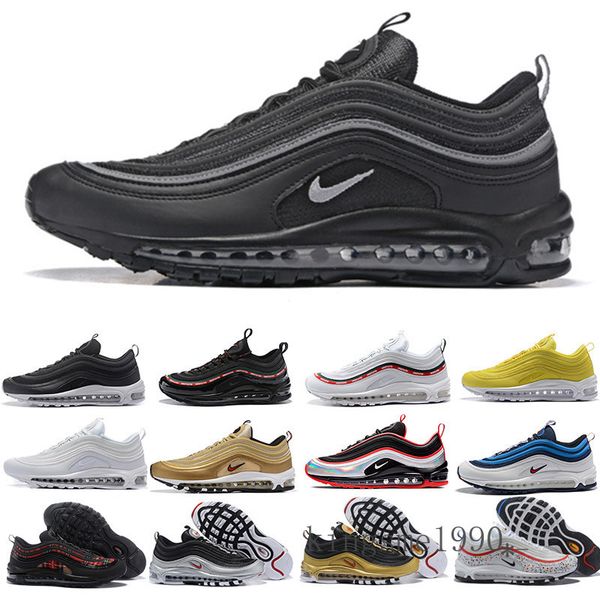 

2018 casual tripel white metallic gold silver bullet white 3m premium running shoes men women sneakers with gift uttk0, Black