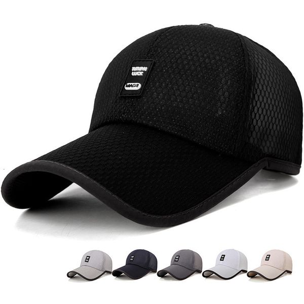 

level summer baseball hat for men breathable mesh trucker cap fashion curved visor casquette homme casual women sun caps, Yellow