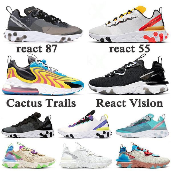 

react vision element 55 87 bauhaus running shoes vast grey honeycomb triple black anthracite red women mens trainers sneakers