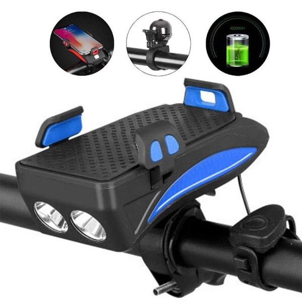 

4000mah induction bicycle front light set usb rechargeable smart headlight with horn 800 lumen led bike lamp cycling