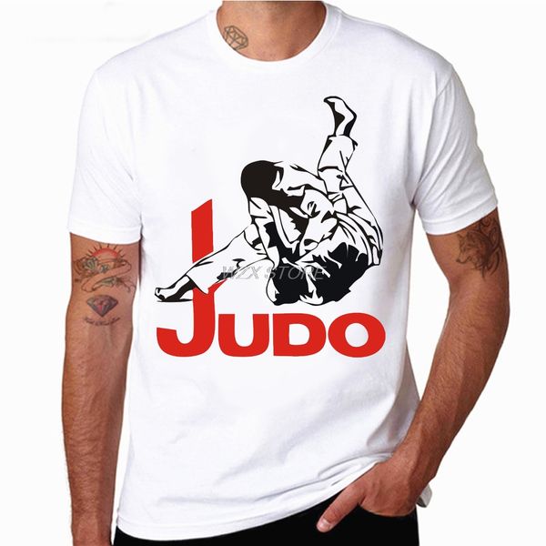 

judo t shirt men summer t-shirt boy print tshirt brazilian jiu jitsu short sleeve white color tees men's streewear