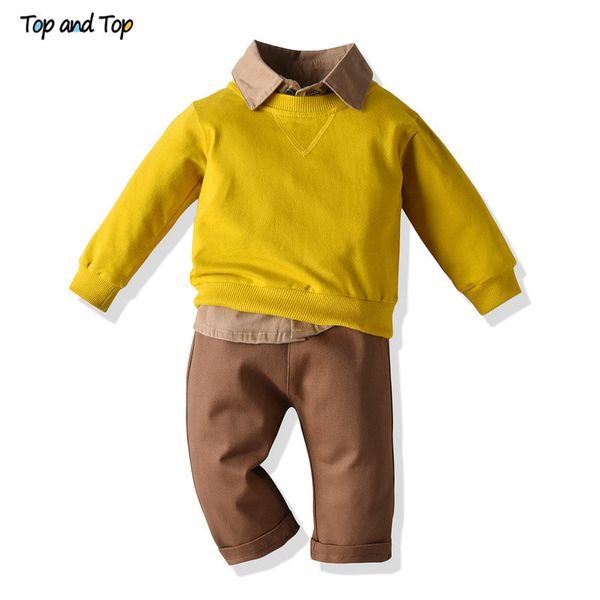 

and new arrival fashion kids boys casual clothes set sweatshirt+long sleeve shirt+pant 3pcs outfits children boy clothes, White