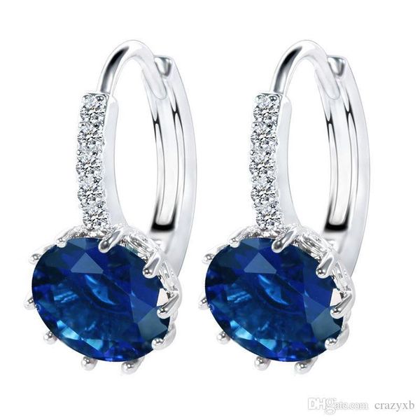 

2020 ear stud earrings for women 11 colors round with cubic zircon charm flower stud earrings women jewelry gift diamond earings, Golden;silver