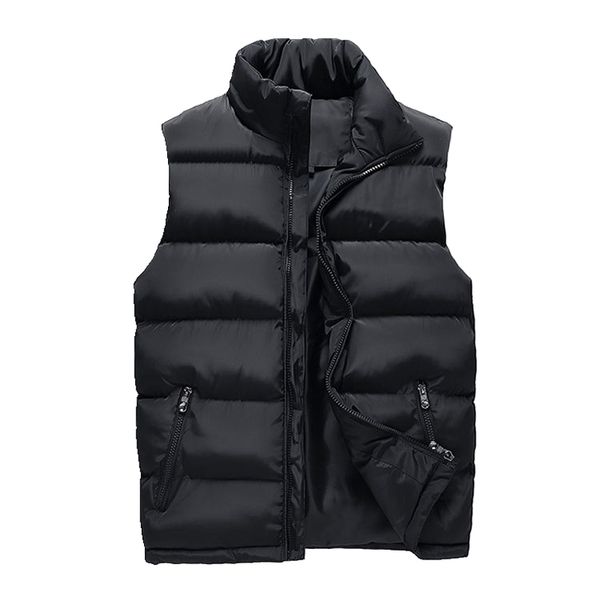

men's vest slim fit 2020 waistcoat cotton-padded male travel vest winter casual mens coats windbreaker jacket without sleeves, Black;white
