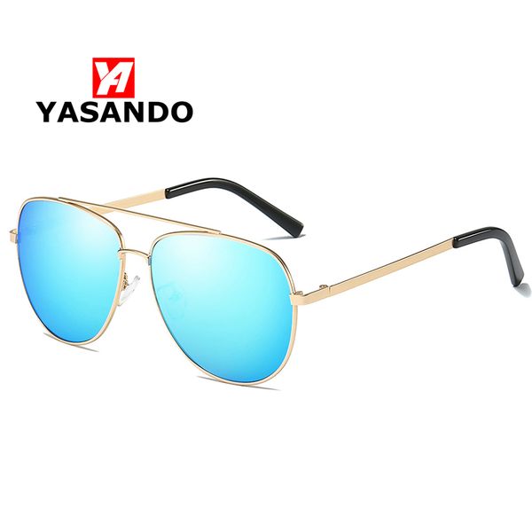

yasando classic polarized sunglasses for men/women blue black lens alloy frame male sun glasses eyewear uv400 gs6065, White;black