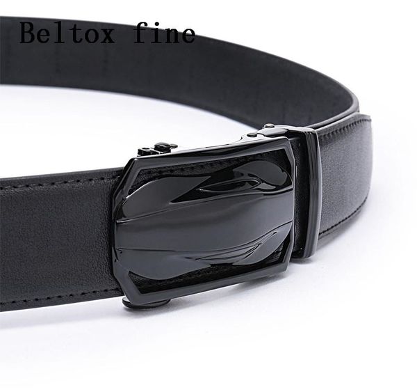 

men s leather ratchet belt dress with slide click automatic buckle plus size 28-58 inch mens belts luxury ceinture01, Black;brown