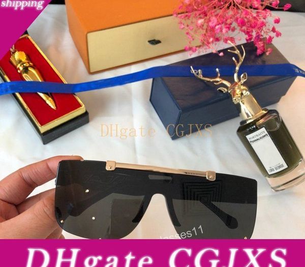 

2020 fashion sunglasses mask -shaped lenses style party beach driving sunglasses gift with original packaging, White;black