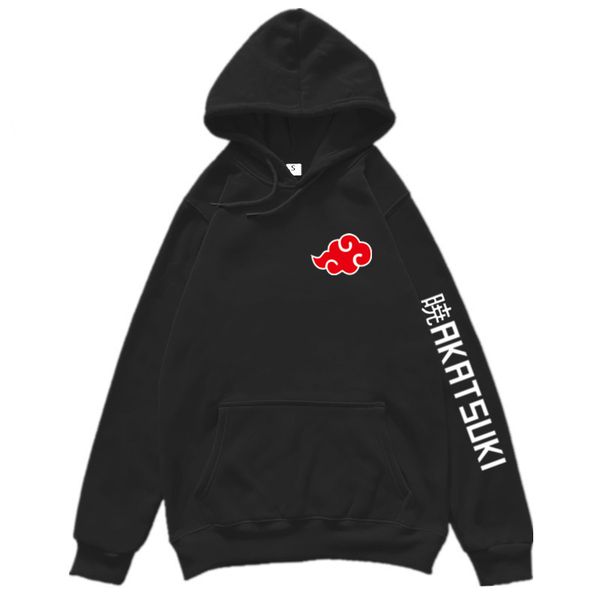 

2020 latest japan anime naruto akatsuki member hoodies hip hop pullover sweatshirt itachi obito large size hoodie women / men y0111, Black