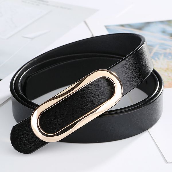 

new genuine leather female belt forwomen strap casual all match ladies adjustable belts smooth buckle suit belt qz0074, Black;brown