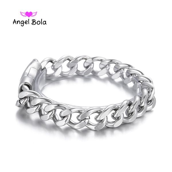 

Fashion New Link Chain Stainless Steel Bracelet Men Wide Mens Bracelets 2018 Bicycle Chain Wristband