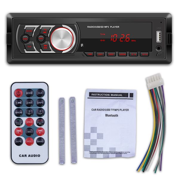 

car radio mp3 player single din detachable display bt aux usb head unit 1781e