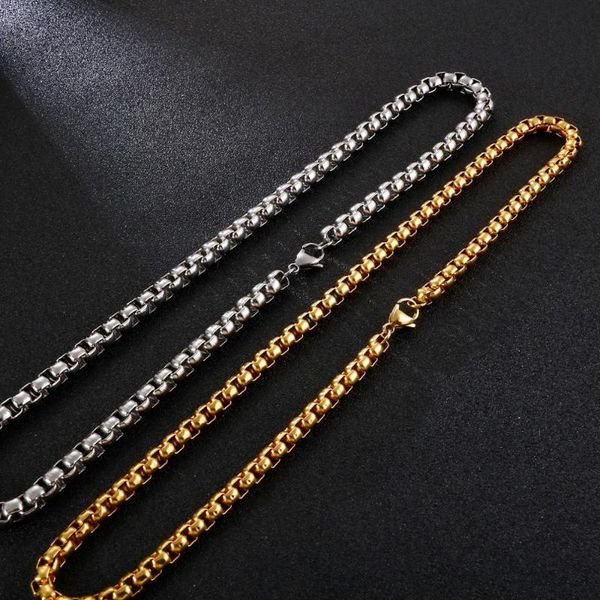 

классический горячий s gold box link из нержавеющей стали цепи ожерелье для мужчин женщин 2 / 2,5 / 3/4/5/6 мм ожерелье ювелирной моды 45-85, Silver