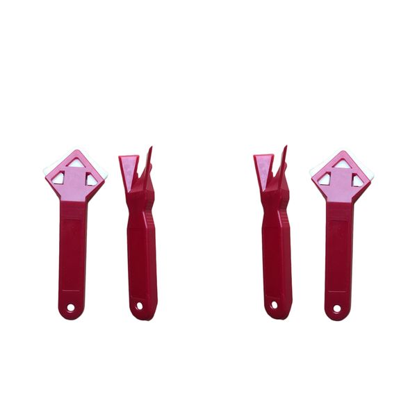

4pcs silicone sealant caulk tool kit filler smoother tools red