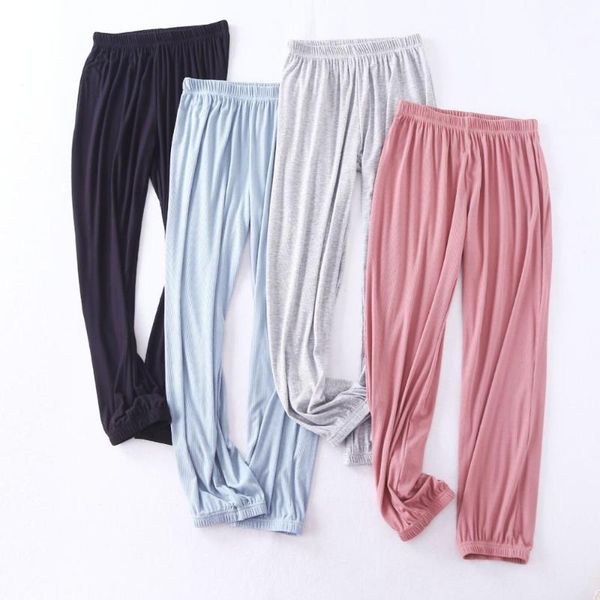 

women's sleepwear -xxl lounge wear pajamas pant modal lantern trousers spring autumn loose casual home pants sweatpants for women, Black;red