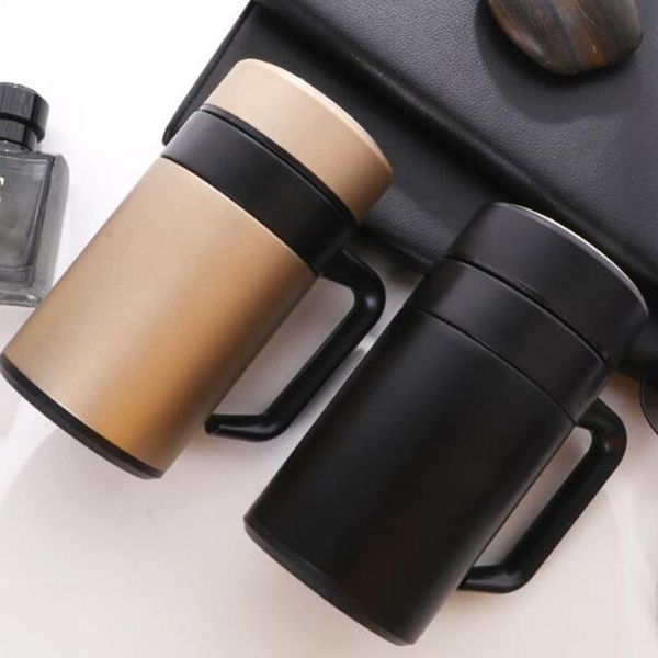 

500ml 304 stainless steel thermo cup office coffee mug with lid water bottle vacuum flasks thermocup