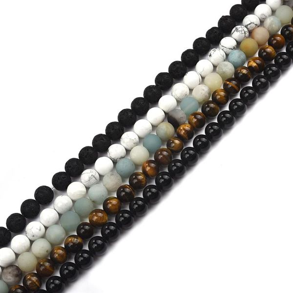 

46pcs natural stone loose beads for bead bracelet necklace jewelry making findings accessories 8mm