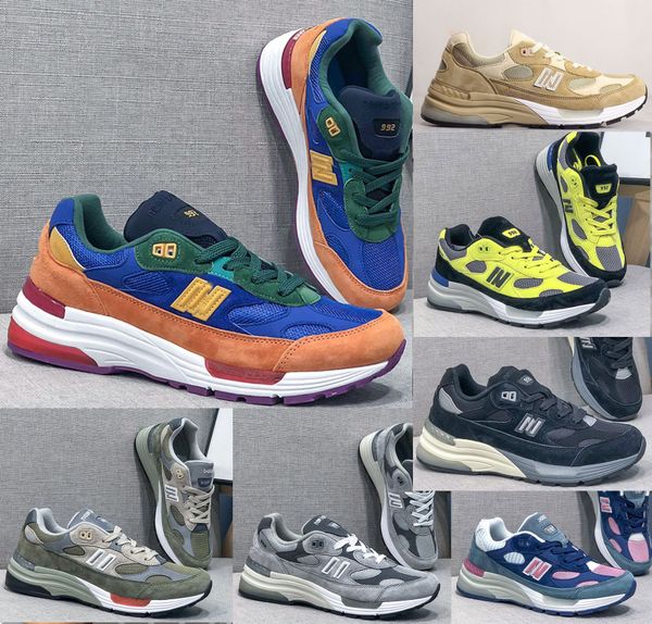 

992 pigskin 36-46 classic retro limited edition old slipper sandal designer women sneakers platform shoes men basketball outdoor chaussures, Black