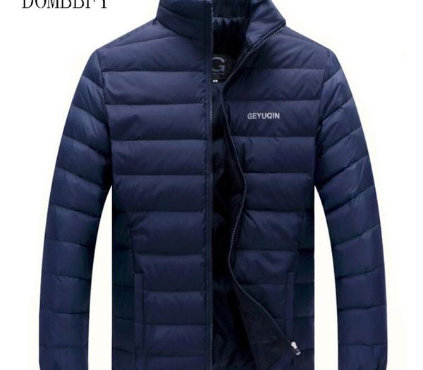 

men autumn winter warm parka jackets male ultra light white duck down slim casual stand collar jackets portable windproof coats, Black