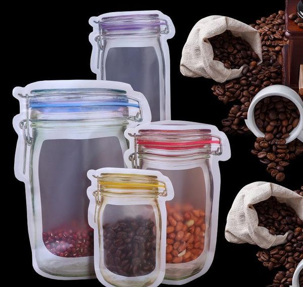 

jar leakproof zip bag shape bags sandwich bags biscuit ziplock bag snack plastic zipper storage reusable food er saver lock mylar pgxkv