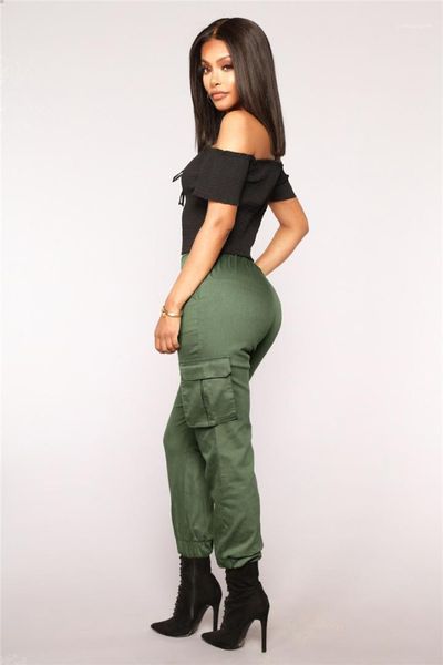 

multi pockets solid color high waist loose cargo pants street style women pants new designer womens harem pants fashion, Black;white