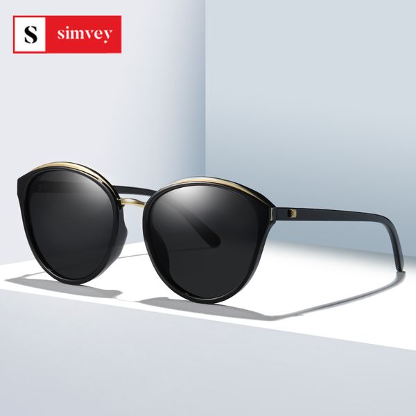 

sunglasses simvey 2021 fashion retro cat eye for women designer vintage polarized oversized uv400, White;black