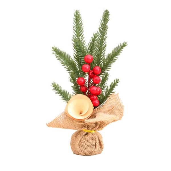 

decorative flowers & wreaths 1pc artificial potted christmas tree with red berries pine cone ornaments home small party favors wedding garde