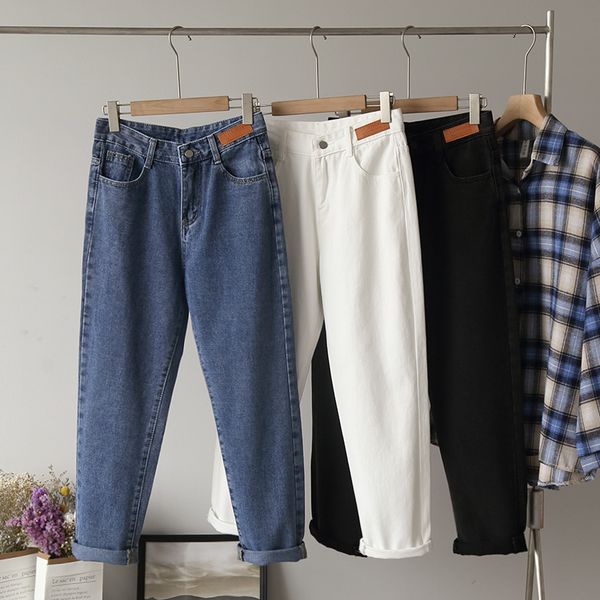 

women's jeans for women 2021 loose casual harem pants boyfriends female high waist denim trousers wj173, Blue