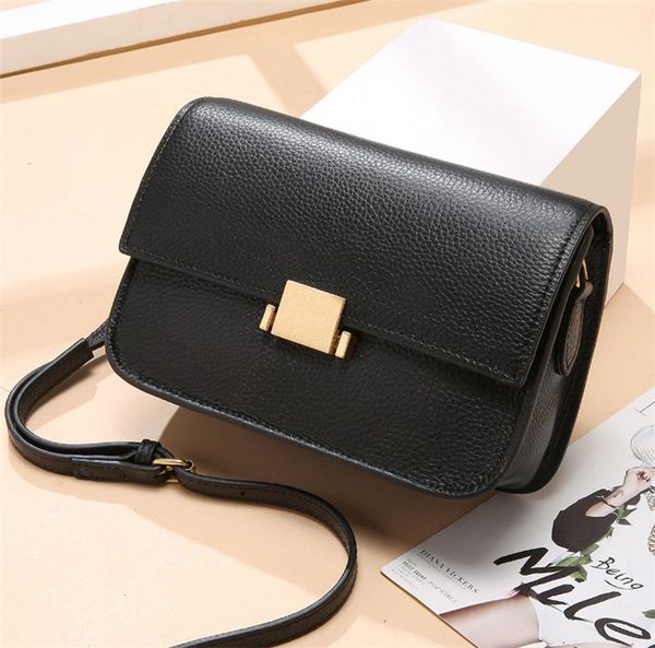 

2020 new product female bag trend retro simple first layer cowhide messenger bag casual designer small square bag ing