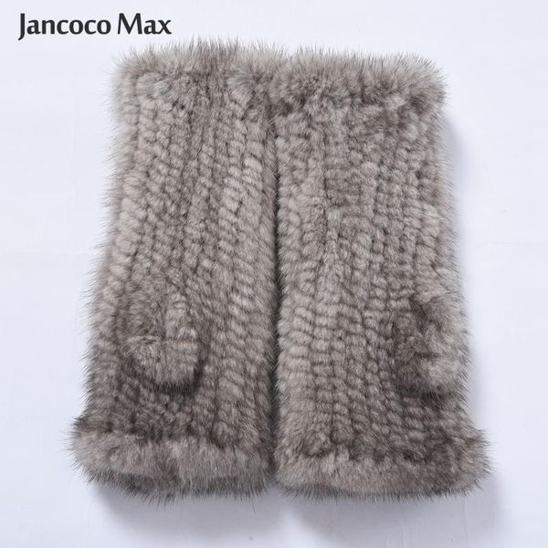 

2020 new arrivals women' real gloves winter keep warm half finger mittens s7749, Blue;gray