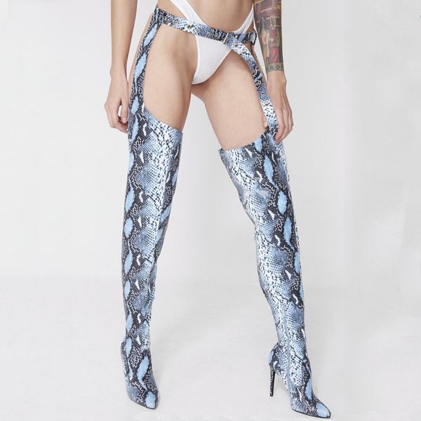 

серпантин острого нос stilettos высоких каблуки обувь выше колена длинных штанов сапоги европейская и американская мода walking boots показа, Black