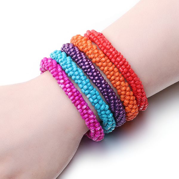 

nepal bracelets czech bead bracelet crochet fashion handmade bracelet, Golden;silver