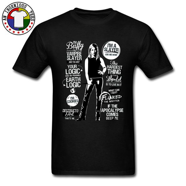 

vampire slayer buffy tshirt quirkiness horror movie design 100% cotton t shirt for men funny t-shirts comfortable clothes