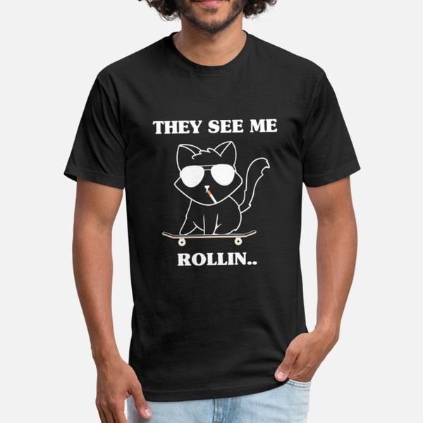 

прохладный скейтборд cat с сигаретой sunglasses майка мужчин характер хлопка вокруг шеи уникальный фитнес аутентичные рубашки весна letters