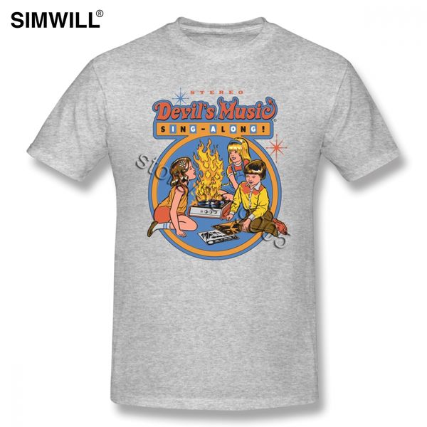 

oversize devils music sing along t shirt for men handsome short sleeve cotton tees round neck mens casual printed tshirt