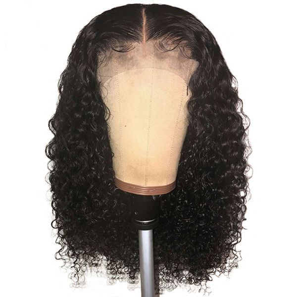 

2020 new 13x6 lace front wigs brazilian short curly lace front human hair wigs for black women pre plucked hairline