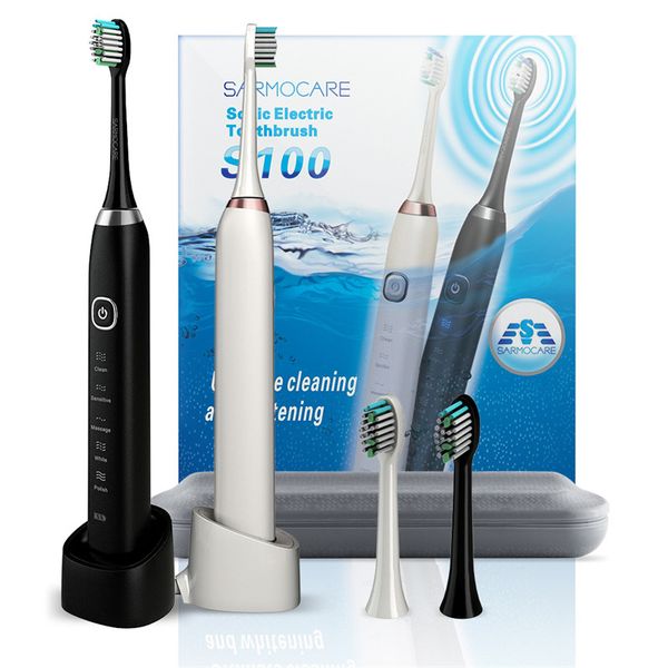 

ultrasonic sonic electric toothbrush s100 5 models wireless rechargeable battery ipx7 waterproof inductive charger led indicator