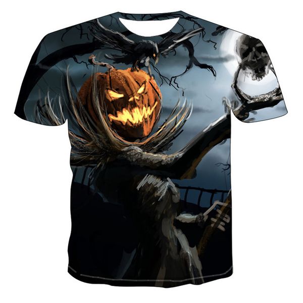 

3d gothic pumpkin lantern finger skull men 3d print shirts hippie humor anime men clothing