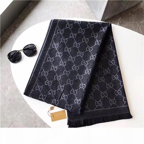 

fashion winter 100% cashmere luxurys scarf for women and men 2020 designers large check oversized blanket scarves infinity brand scarf, Blue;gray