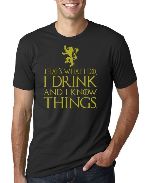 

2019 summer tees that's what i do i drink and i know things t-shirt got tyrion graphic humor teeneon t shirts
