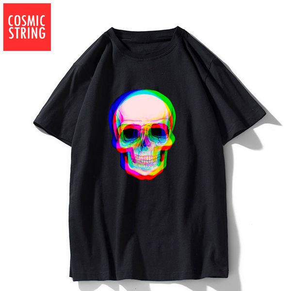 

cosmic string 100% cotton men t shirt casual short sleeve cool skull men tshirtcasual male t-shirt mens tee shirts